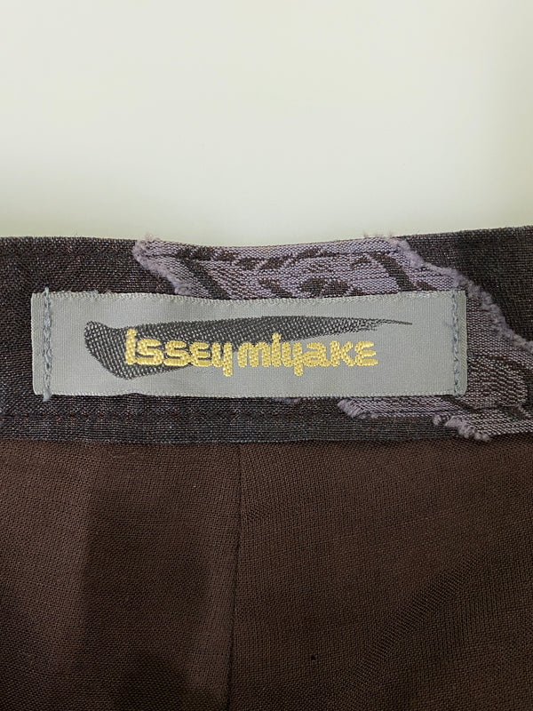 【中古品】【レディース】 ISSEY MIYAKE イッセイミヤケ 80S BOTANICAL PATTERN PANT ボタニカル柄パンツ スラックス 171-260613-kt-06-min サイズ：9 カラー：ブラック系 万代Net店