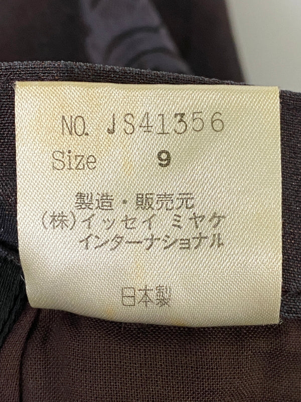 【中古品】【レディース】 ISSEY MIYAKE イッセイミヤケ 80S BOTANICAL PATTERN PANT ボタニカル柄パンツ スラックス 171-260613-kt-06-min サイズ：9 カラー：ブラック系 万代Net店
