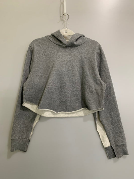 【中古品】【レディース】 MM6 エムエムシックス CROPPED PULLOVER HOODIE S52GU0159 クロップド プルオーバーフーディー パーカー トップス 170-260424-jt-37-min サイズ：S カラー：グレー 万代Net店
