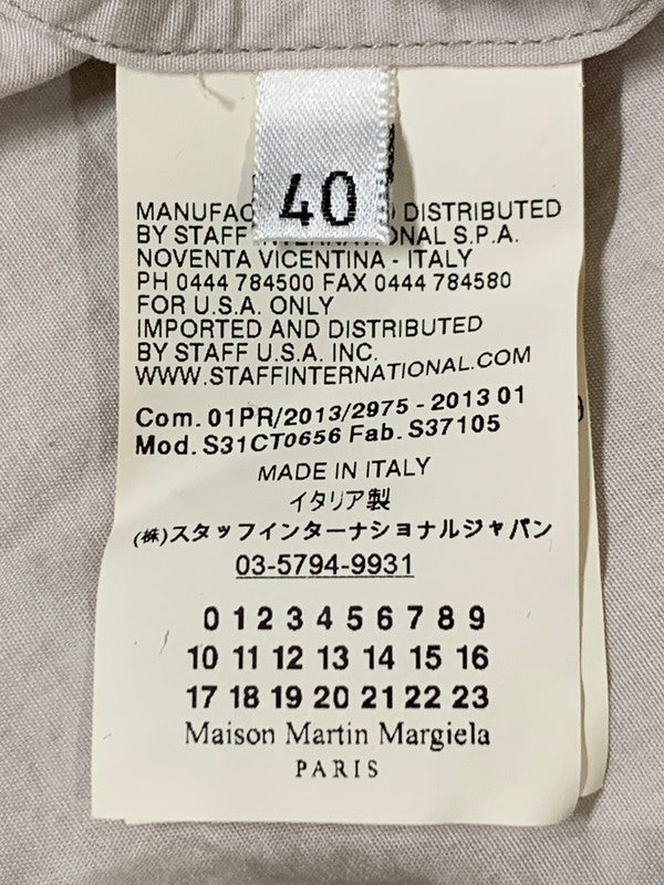【中古品】【レディース】 MAISON MARTIN MARGIELA メゾン マルタン マルジェラ LS COTTON SHIRT S31CT0656 長袖 コットン シャツ トップス 170-260424-jt-38-min サイズ：40 カラー：ライトベージュ 万代Net店