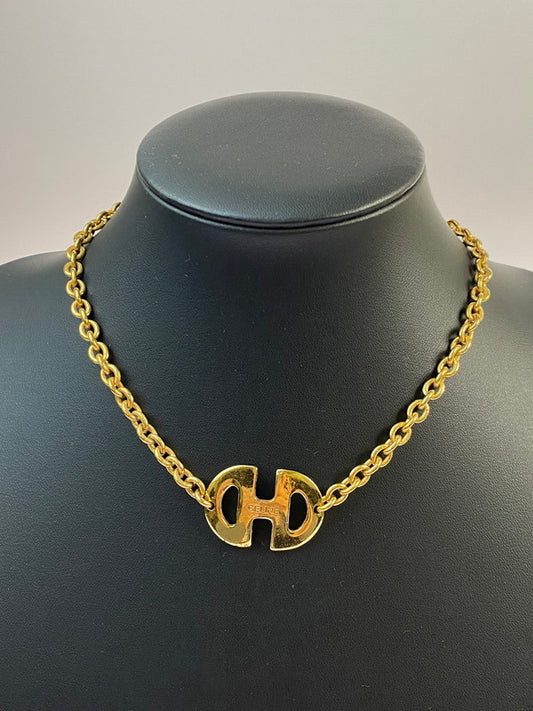 【中古品】【メンズ/レディース】 CELINE セリーヌ HORSEBIT NECKLACE ホースビット ネックレス 182-260428-KS-05-min カラー：ゴールド 万代Net店