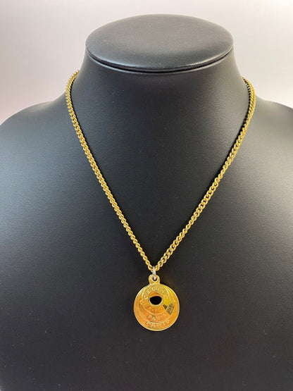 【中古品】【メンズ/レディース】 CELINE セリーヌ CIRCLE LOGO NECKLACE サークルロゴ ネックレス 182-260428-KS-04-min カラー：ゴールド 万代Net店