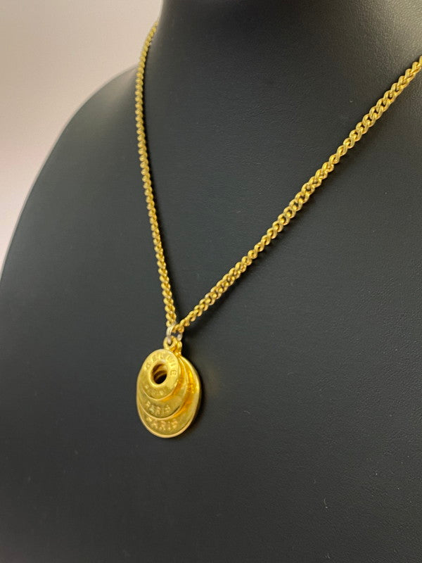 【中古品】【メンズ/レディース】 CELINE セリーヌ CIRCLE LOGO NECKLACE サークルロゴ ネックレス 182-260428-KS-04-min カラー：ゴールド 万代Net店