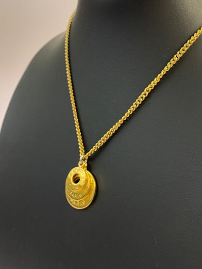 【中古品】【メンズ/レディース】 CELINE セリーヌ CIRCLE LOGO NECKLACE サークルロゴ ネックレス 182-260428-KS-04-min カラー：ゴールド 万代Net店