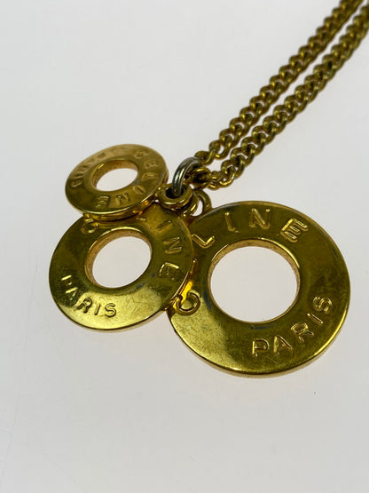 【中古品】【メンズ/レディース】 CELINE セリーヌ CIRCLE LOGO NECKLACE サークルロゴ ネックレス 182-260428-KS-04-min カラー：ゴールド 万代Net店