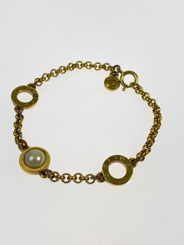 【中古品】【メンズ/レディース】 CELINE セリーヌ CIRCLE LOGO BRACELET サークルロゴ ブレスレット 182-260428-KS-06-min カラー：ゴールド 万代Net店
