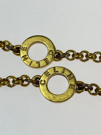 【中古品】【メンズ/レディース】 CELINE セリーヌ CIRCLE LOGO BRACELET サークルロゴ ブレスレット 182-260428-KS-06-min カラー：ゴールド 万代Net店