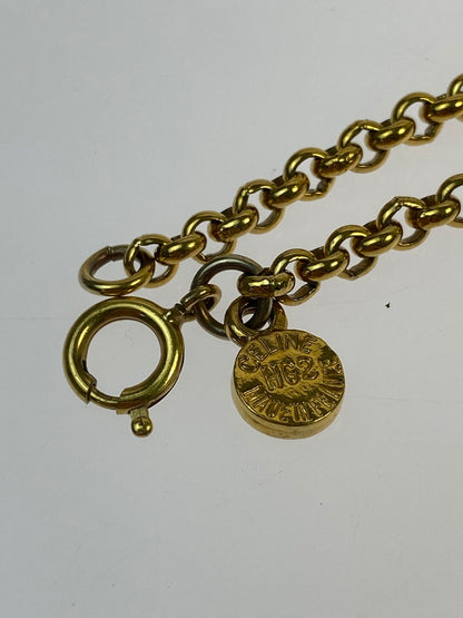【中古品】【メンズ/レディース】 CELINE セリーヌ CIRCLE LOGO BRACELET サークルロゴ ブレスレット 182-260428-KS-06-min カラー：ゴールド 万代Net店