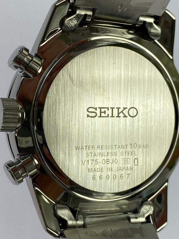 【中古美品】【メンズ】 SEIKO セイコー V175-0BJ0 SPIRIT SMART CHRONOGRAPH SOLAR 腕時計 197-260711-AS-51-min カラー：シルバー 万代Net店