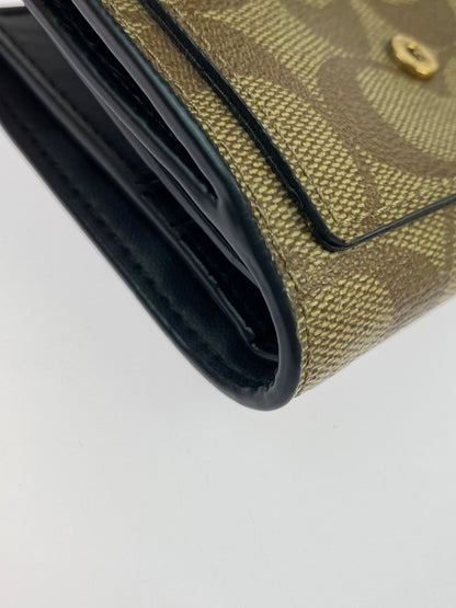 【中古品】【メンズ/レディース】 COACH コーチ PEPPER WALLET SIGNATURE CANVAS C7805 ペッパー ウォレット シグネチャー キャンバス 財布 181-260428-KS-02-min カラー：ブラウン/ブラック 万代Net店