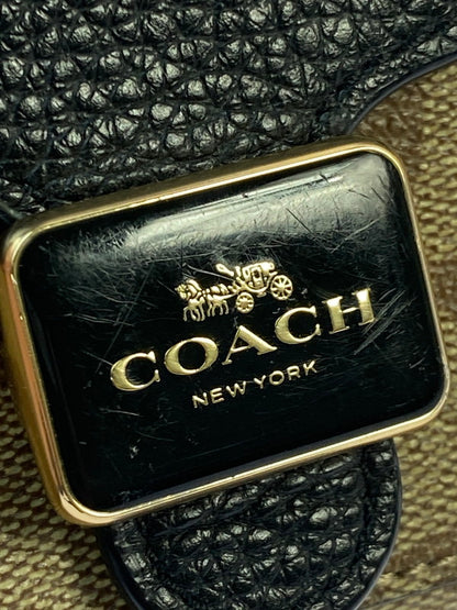 【中古品】【メンズ/レディース】 COACH コーチ PEPPER WALLET SIGNATURE CANVAS C7805 ペッパー ウォレット シグネチャー キャンバス 財布 181-260428-KS-02-min カラー：ブラウン/ブラック 万代Net店