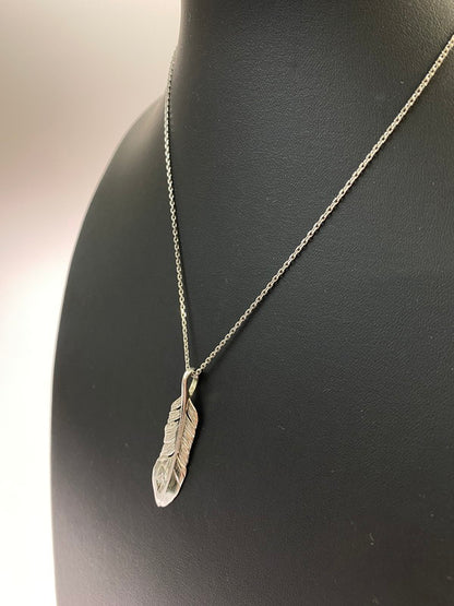 【中古品】【メンズ/レディース】 SAAD サード FEATHER TOP NECKLACE フェザー トップ ネックレス ペンダントトップ 191-260428-KS-07-min カラー：シルバー 万代Net店