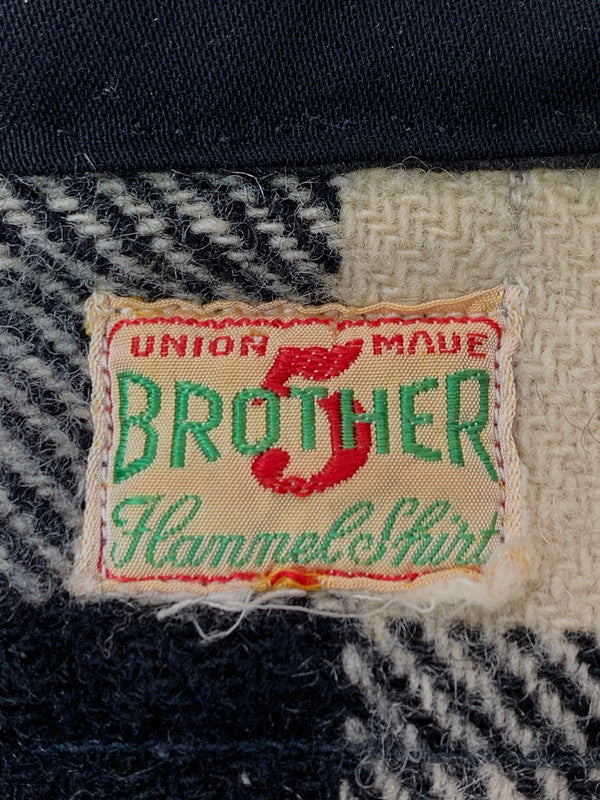 【現状渡し品】【メンズ】 FIVE BROTHER ファイブブラザー 40's HALF ZIP WOOL SHIRT VINTAGE 40年代 ハーフジップ ウールシャツ 長袖 トップス ヴィンテージ 146-260429-kk-03-min サイズ：表記なし 下記参照 カラー：ブラック/アイボリー 万代Net店