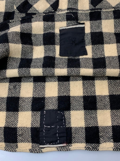 【現状渡し品】【メンズ】 FIVE BROTHER ファイブブラザー 40's HALF ZIP WOOL SHIRT VINTAGE 40年代 ハーフジップ ウールシャツ 長袖 トップス ヴィンテージ 146-260429-kk-03-min サイズ：表記なし 下記参照 カラー：ブラック/アイボリー 万代Net店
