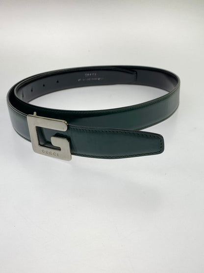 【中古品】【メンズ】 GUCCI グッチ Gバックル エナメルベルト 037・1046・2959 183-260430-em-55-min カラー：グリーン 万代Net店