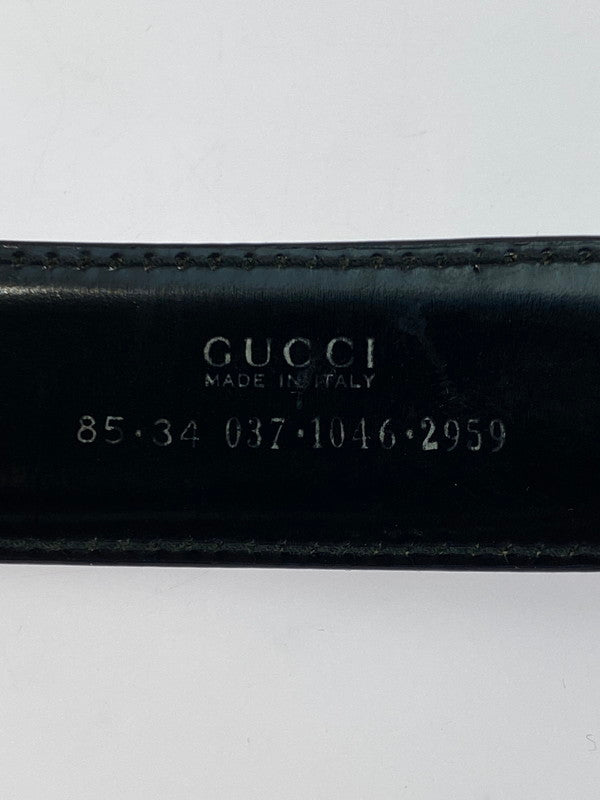 【中古品】【メンズ】 GUCCI グッチ Gバックル エナメルベルト 037・1046・2959 183-260430-em-55-min カラー：グリーン 万代Net店