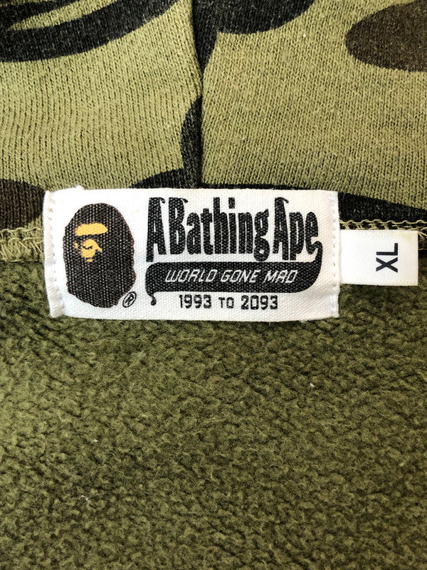 【中古品】【メンズ】 A BATHING APE アベイシングエイプ 1ST CAMO SHARK FULL ZIP HOODIE 001ZPJ701006M ファーストカモ シャーク フルジップフーディー トップス パーカー 142-260429-kk-42-min サイズ：XL カラー：グリーン 万代Net店