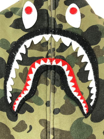 【中古品】【メンズ】 A BATHING APE アベイシングエイプ 1ST CAMO SHARK FULL ZIP HOODIE 001ZPJ701006M ファーストカモ シャーク フルジップフーディー トップス パーカー 142-260429-kk-42-min サイズ：XL カラー：グリーン 万代Net店