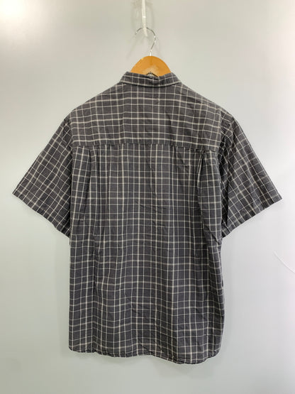 【中古品】【メンズ】 STEVEN ALAN スティーブンアラン コットンシルクリネン チェック オーバー 半袖シャツ 8116-149-0321 メンズ トップス 140-260518-em-17-min サイズ：S カラー：グレー系 万代Net店