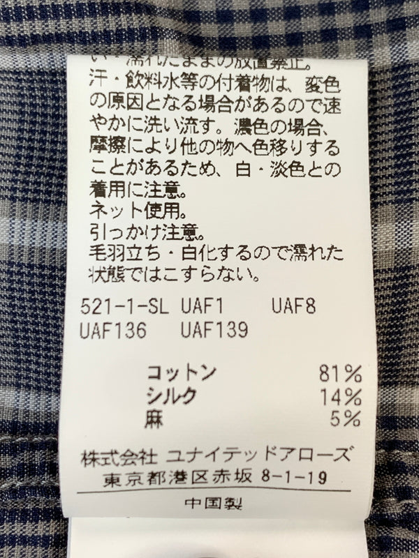 【中古品】【メンズ】 STEVEN ALAN スティーブンアラン コットンシルクリネン チェック オーバー 半袖シャツ 8116-149-0321 メンズ トップス 140-260518-em-17-min サイズ：S カラー：グレー系 万代Net店