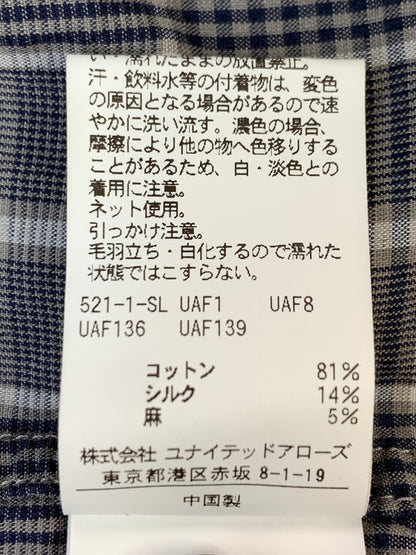 【中古品】【メンズ】 STEVEN ALAN スティーブンアラン コットンシルクリネン チェック オーバー 半袖シャツ 8116-149-0321 メンズ トップス 140-260518-em-17-min サイズ：S カラー：グレー系 万代Net店