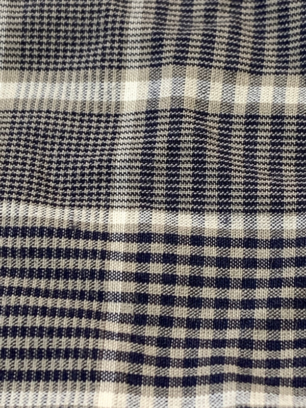 【中古品】【メンズ】 STEVEN ALAN スティーブンアラン コットンシルクリネン チェック オーバー 半袖シャツ 8116-149-0321 メンズ トップス 140-260518-em-17-min サイズ：S カラー：グレー系 万代Net店