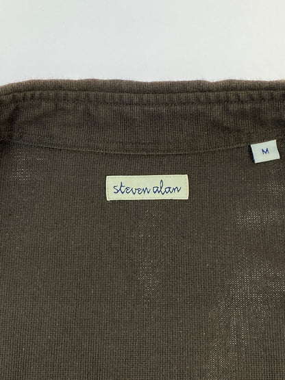 【中古品】【メンズ】 STEVEN ALAN スティーブン アラン パナマレギュラーカラーショートスリーブシャツ 8116-186-0354 半袖シャツ メンズ トップス 140-260617-KS-03-min サイズ：M カラー：ブラウン 万代Net店