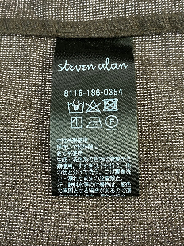 【中古品】【メンズ】 STEVEN ALAN スティーブン アラン パナマレギュラーカラーショートスリーブシャツ 8116-186-0354 半袖シャツ メンズ トップス 140-260617-KS-03-min サイズ：M カラー：ブラウン 万代Net店