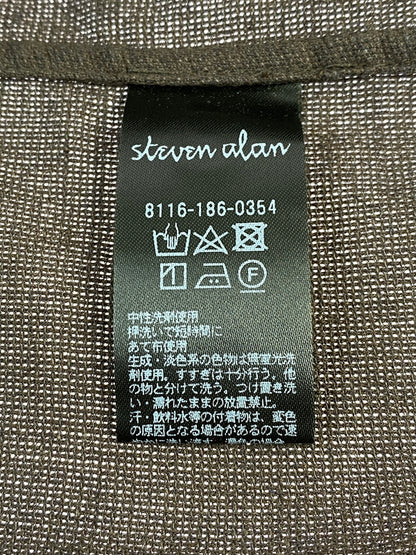 【中古品】【メンズ】 STEVEN ALAN スティーブン アラン パナマレギュラーカラーショートスリーブシャツ 8116-186-0354 半袖シャツ メンズ トップス 140-260617-KS-03-min サイズ：M カラー：ブラウン 万代Net店