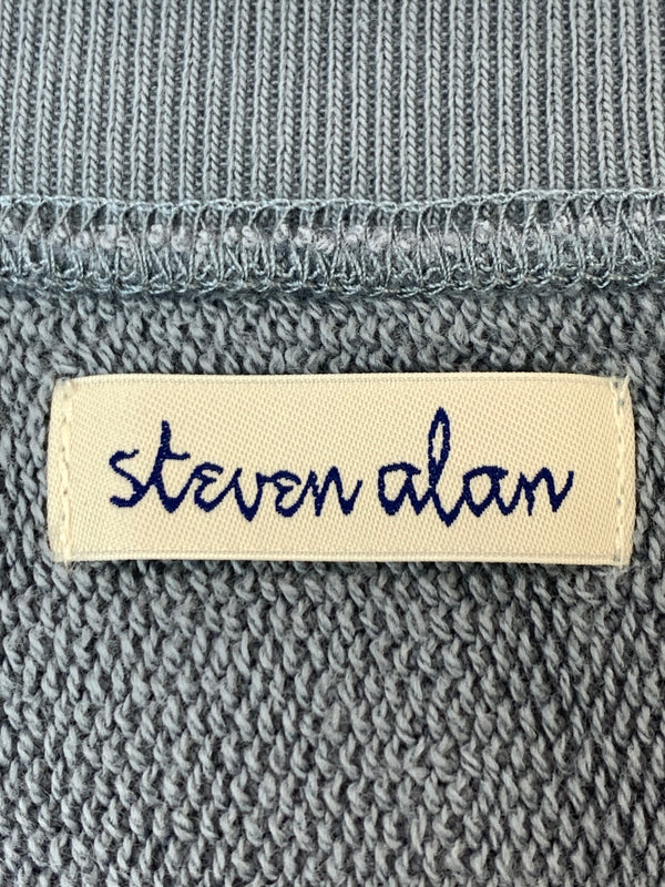 【中古品】【メンズ】 STEVEN ALAN スティーブンアラン ウラケ セットイン クルーネック スウェット 8112-199-0453 メンズ トップス 140-260518-em-16-min サイズ：M カラー：スモークライトブルー 万代Net店
