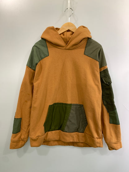 【中古品】【メンズ】 COTE MER コートメール PATCH WORK HOODIE パッチワーク フーディー メンズ スウェット パーカー トップス 142-260518-em-07-min カラー：オレンジ系 万代Net店