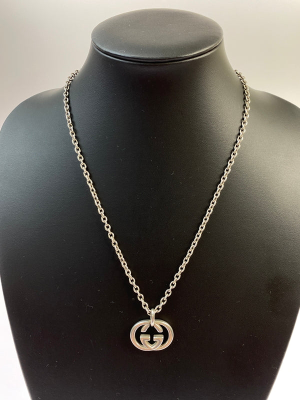 【中古品】【メンズ/レディース】 GUCCI グッチ インターロッキングG ネックレス アクセサリー ペンダント 182-260603-em-22-min カラー：シルバー 万代Net店