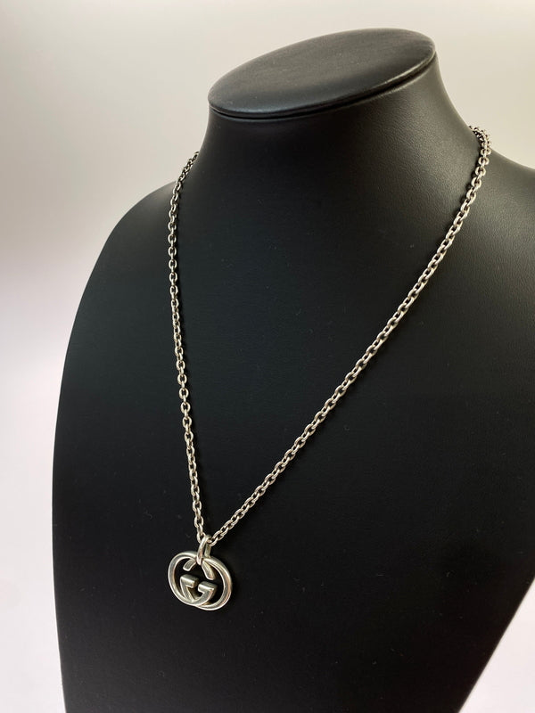 【中古品】【メンズ/レディース】 GUCCI グッチ インターロッキングG ネックレス アクセサリー ペンダント 182-260603-em-22-min カラー：シルバー 万代Net店