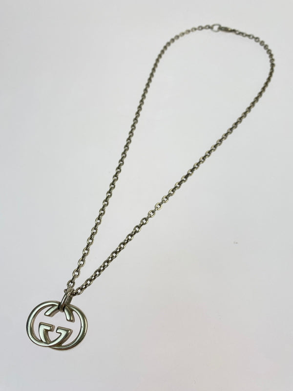 【中古品】【メンズ/レディース】 GUCCI グッチ インターロッキングG ネックレス アクセサリー ペンダント 182-260603-em-22-min カラー：シルバー 万代Net店