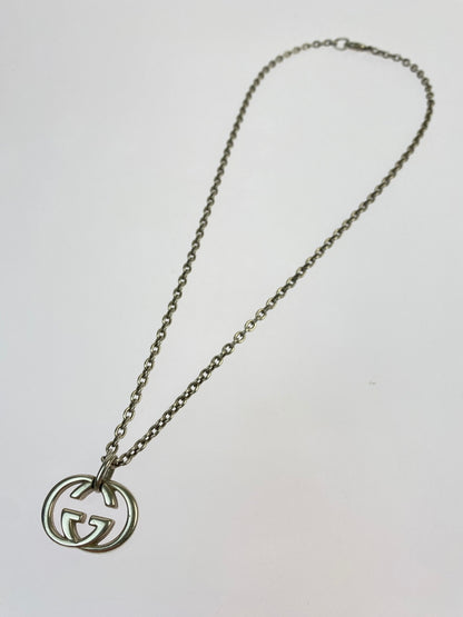 【中古品】【メンズ/レディース】 GUCCI グッチ インターロッキングG ネックレス アクセサリー ペンダント 182-260603-em-22-min カラー：シルバー 万代Net店