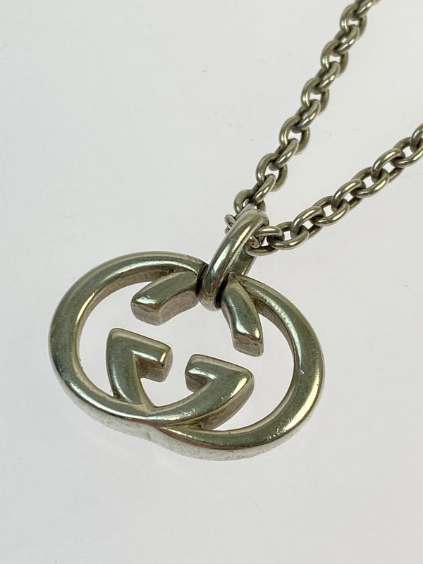 【中古品】【メンズ/レディース】 GUCCI グッチ インターロッキングG ネックレス アクセサリー ペンダント 182-260603-em-22-min カラー：シルバー 万代Net店