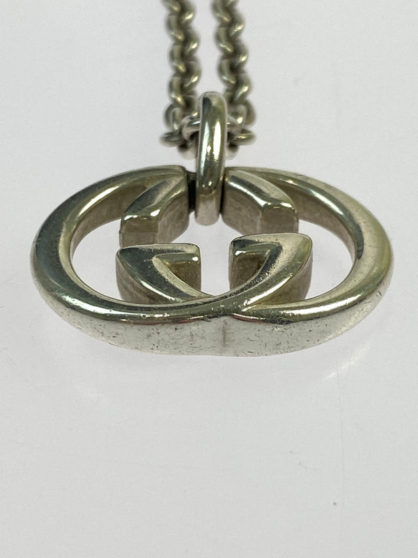 【中古品】【メンズ/レディース】 GUCCI グッチ インターロッキングG ネックレス アクセサリー ペンダント 182-260603-em-22-min カラー：シルバー 万代Net店