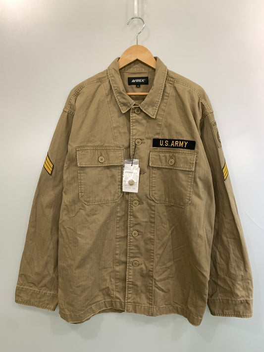 【中古品】【メンズ】 AVIREX アヴィレックス 6125138 UTILITY SHIRT2 ユーティリティ-シャツ ライトアウター 145-260508-AS-23-min サイズ：2XL カラー：カーキ 万代Net店