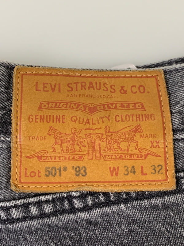 【中古品】【メンズ】 LEVI'S リーバイス 79830-0011 93 STRAIGHT 501 DENIM PANT ストレートデニムパンツ ジーンズ 158-260615-kt-19-min サイズ：W34L32 カラー：ブラック系 万代Net店