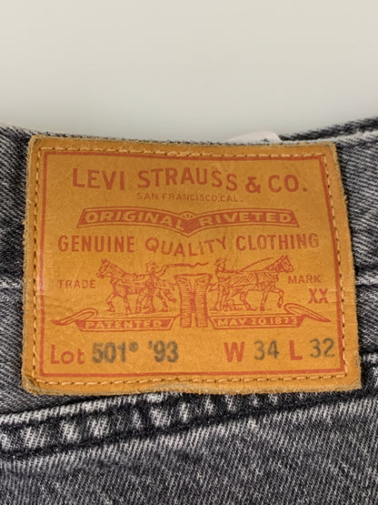 【中古品】【メンズ】 LEVI'S リーバイス 79830-0011 93 STRAIGHT 501 DENIM PANT ストレートデニムパンツ ジーンズ 158-260615-kt-19-min サイズ：W34L32 カラー：ブラック系 万代Net店