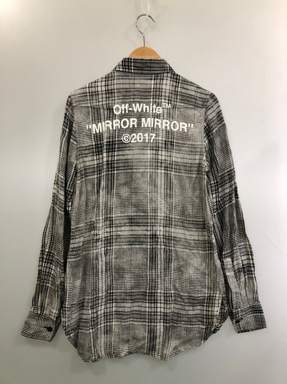 【ジャンク品】【メンズ】 OFF-WHITE オフホワイト 17SS LINEN FLANNEL CHECK SHIRT リネン フランネルチェックシャツ 長袖 トップス 142-260429-kk-50-min サイズ：XXS カラー：ブラック 万代Net店