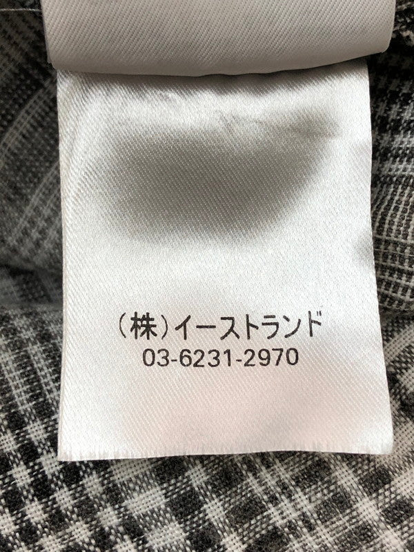 【ジャンク品】【メンズ】 OFF-WHITE オフホワイト 17SS LINEN FLANNEL CHECK SHIRT リネン フランネルチェックシャツ 長袖 トップス 142-260429-kk-50-min サイズ：XXS カラー：ブラック 万代Net店