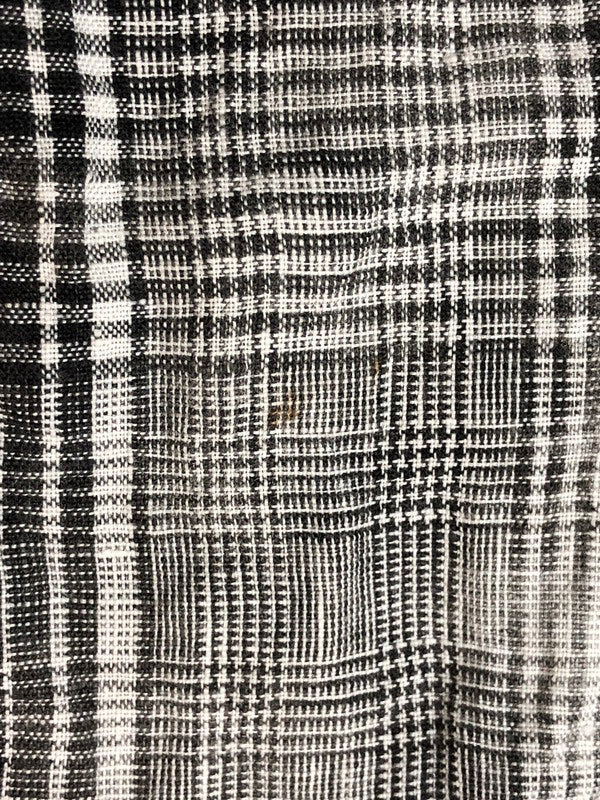 【ジャンク品】【メンズ】 OFF-WHITE オフホワイト 17SS LINEN FLANNEL CHECK SHIRT リネン フランネルチェックシャツ 長袖 トップス 142-260429-kk-50-min サイズ：XXS カラー：ブラック 万代Net店