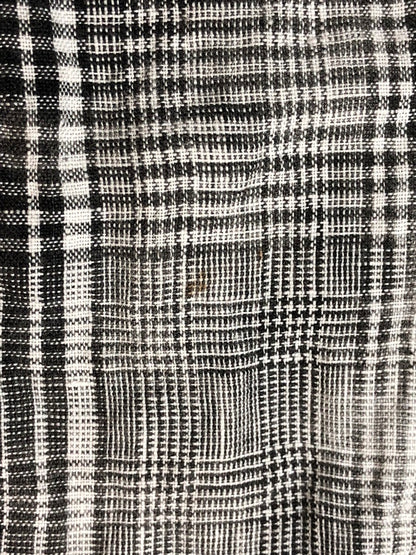 【ジャンク品】【メンズ】 OFF-WHITE オフホワイト 17SS LINEN FLANNEL CHECK SHIRT リネン フランネルチェックシャツ 長袖 トップス 142-260429-kk-50-min サイズ：XXS カラー：ブラック 万代Net店