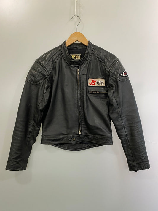 【中古品】【メンズ】 JAPAN SPEED ジャパンスピード LEATHER SINGLE MOTORCYCLE JACKET レザーシングルモーターサイクルジャケット メンズ アウター 革ジャン ライダースジャケット 146-260524-em-20-min サイズ：L カラー：ブラック 万代Net店