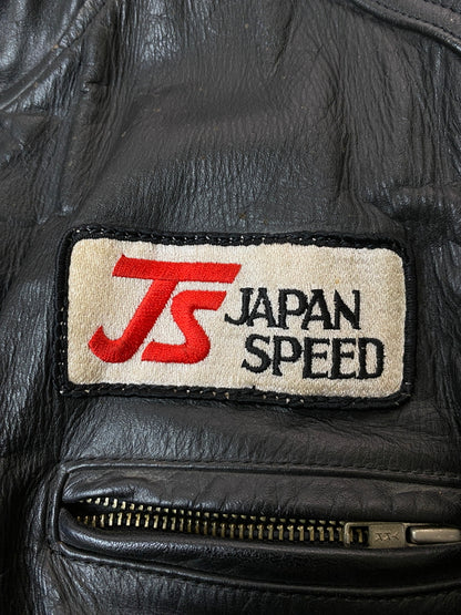 【中古品】【メンズ】 JAPAN SPEED ジャパンスピード LEATHER SINGLE MOTORCYCLE JACKET レザーシングルモーターサイクルジャケット メンズ アウター 革ジャン ライダースジャケット 146-260524-em-20-min サイズ：L カラー：ブラック 万代Net店