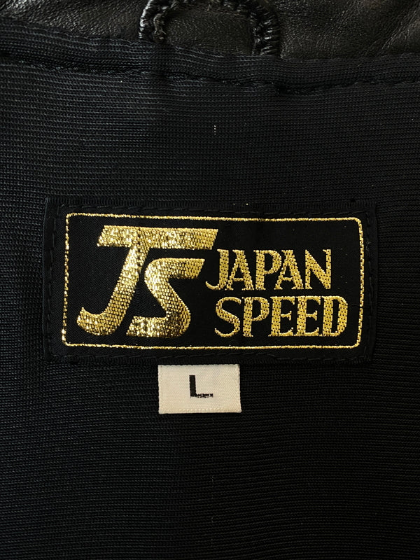 【中古品】【メンズ】 JAPAN SPEED ジャパンスピード LEATHER SINGLE MOTORCYCLE JACKET レザーシングルモーターサイクルジャケット メンズ アウター 革ジャン ライダースジャケット 146-260524-em-20-min サイズ：L カラー：ブラック 万代Net店