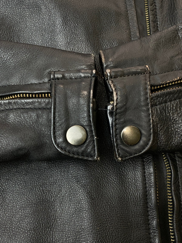 【中古品】【メンズ】 JAPAN SPEED ジャパンスピード LEATHER SINGLE MOTORCYCLE JACKET レザーシングルモーターサイクルジャケット メンズ アウター 革ジャン ライダースジャケット 146-260524-em-20-min サイズ：L カラー：ブラック 万代Net店