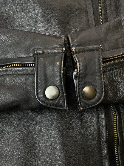 【中古品】【メンズ】 JAPAN SPEED ジャパンスピード LEATHER SINGLE MOTORCYCLE JACKET レザーシングルモーターサイクルジャケット メンズ アウター 革ジャン ライダースジャケット 146-260524-em-20-min サイズ：L カラー：ブラック 万代Net店