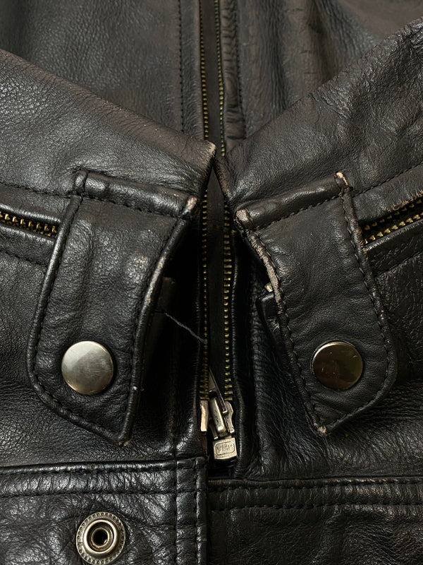 【中古品】【メンズ】 JAPAN SPEED ジャパンスピード LEATHER SINGLE MOTORCYCLE JACKET レザーシングルモーターサイクルジャケット メンズ アウター 革ジャン ライダースジャケット 146-260524-em-20-min サイズ：L カラー：ブラック 万代Net店